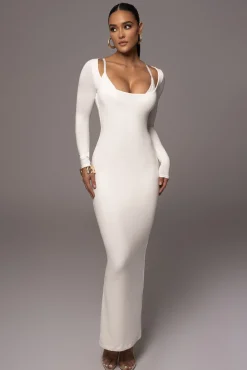 JLUXLABEL Ivory Made You Look Maxi Dress