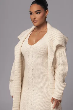 JLUXLABEL Ivory Malinda Sweater Knit Cardigan