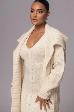 JLUXLABEL Ivory Malinda Sweater Knit Cardigan