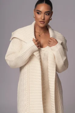 JLUXLABEL Ivory Malinda Sweater Knit Cardigan