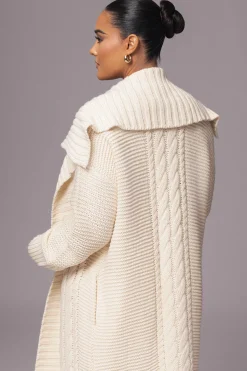 JLUXLABEL Ivory Malinda Sweater Knit Cardigan