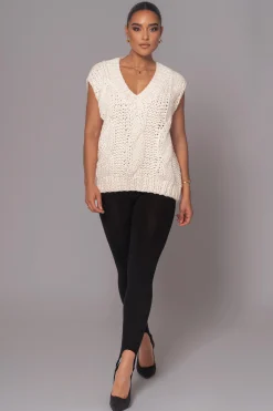 JLUXLABEL Ivory Mari Cable Knit Vest