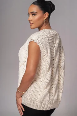 JLUXLABEL Ivory Mari Cable Knit Vest