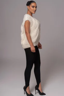 JLUXLABEL Ivory Mari Cable Knit Vest
