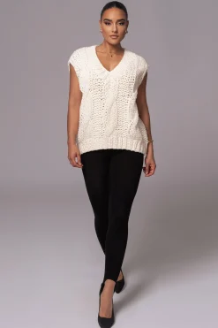 JLUXLABEL Ivory Mari Cable Knit Vest