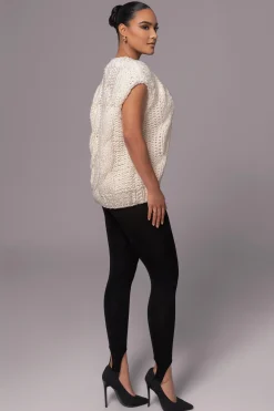 JLUXLABEL Ivory Mari Cable Knit Vest