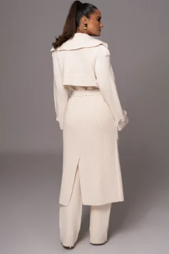 JLUXLABEL Ivory Maxinne Knit Coat