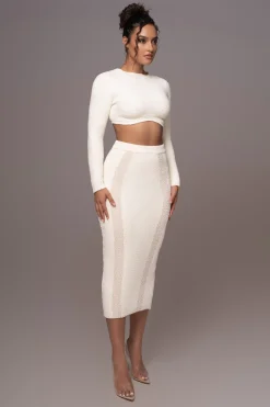 JLUXLABEL Ivory Moments Sweater Knit Skirt Set