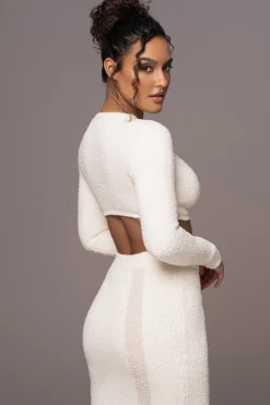 JLUXLABEL Ivory Moments Sweater Knit Skirt Set