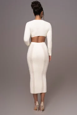 JLUXLABEL Ivory Moments Sweater Knit Skirt Set