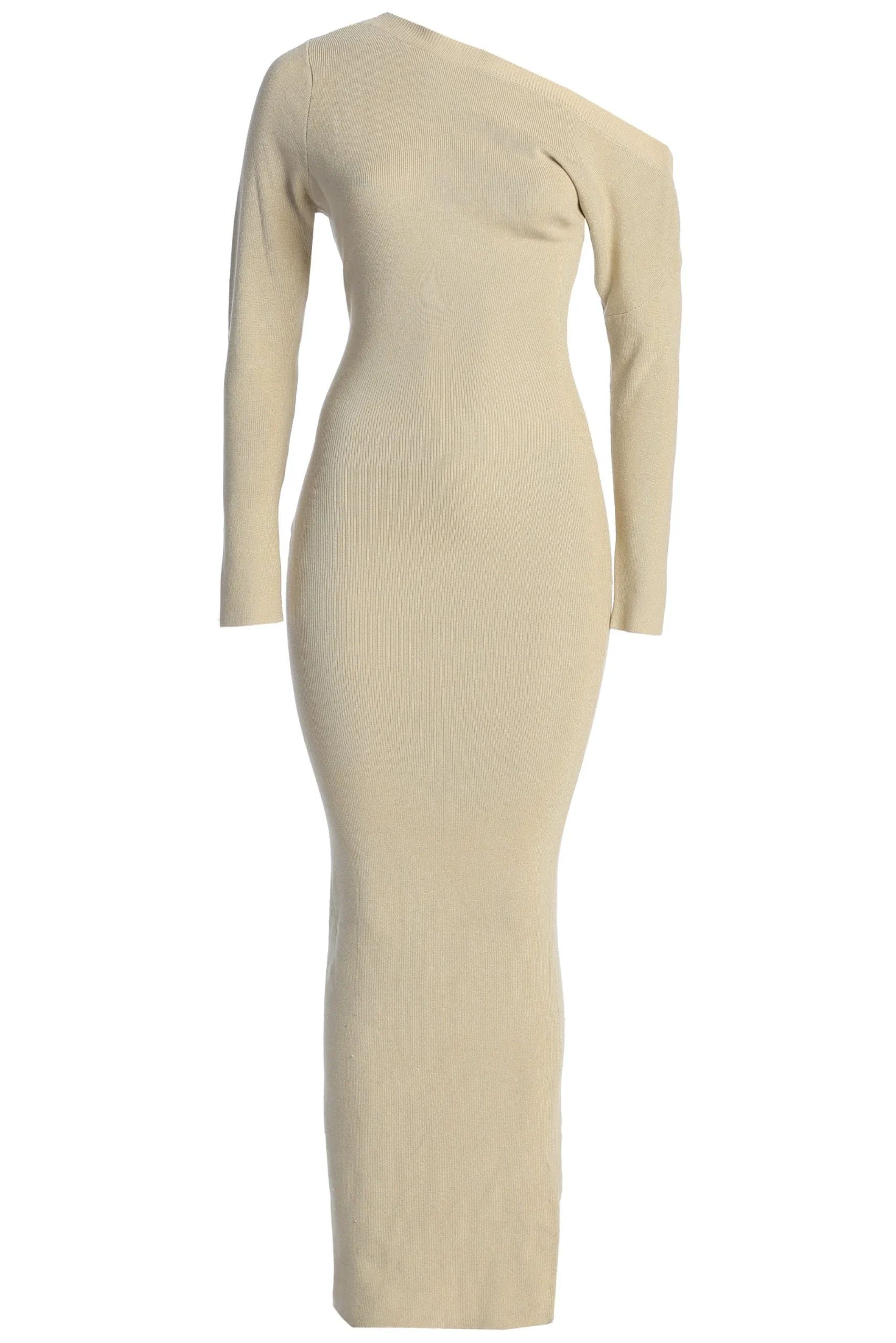 JLUXLABEL Ivory Night Shimmers Asymmetrical Maxi Dress