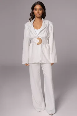 JLUXLABEL Ivory Ocean Breeze Linen Blazer
