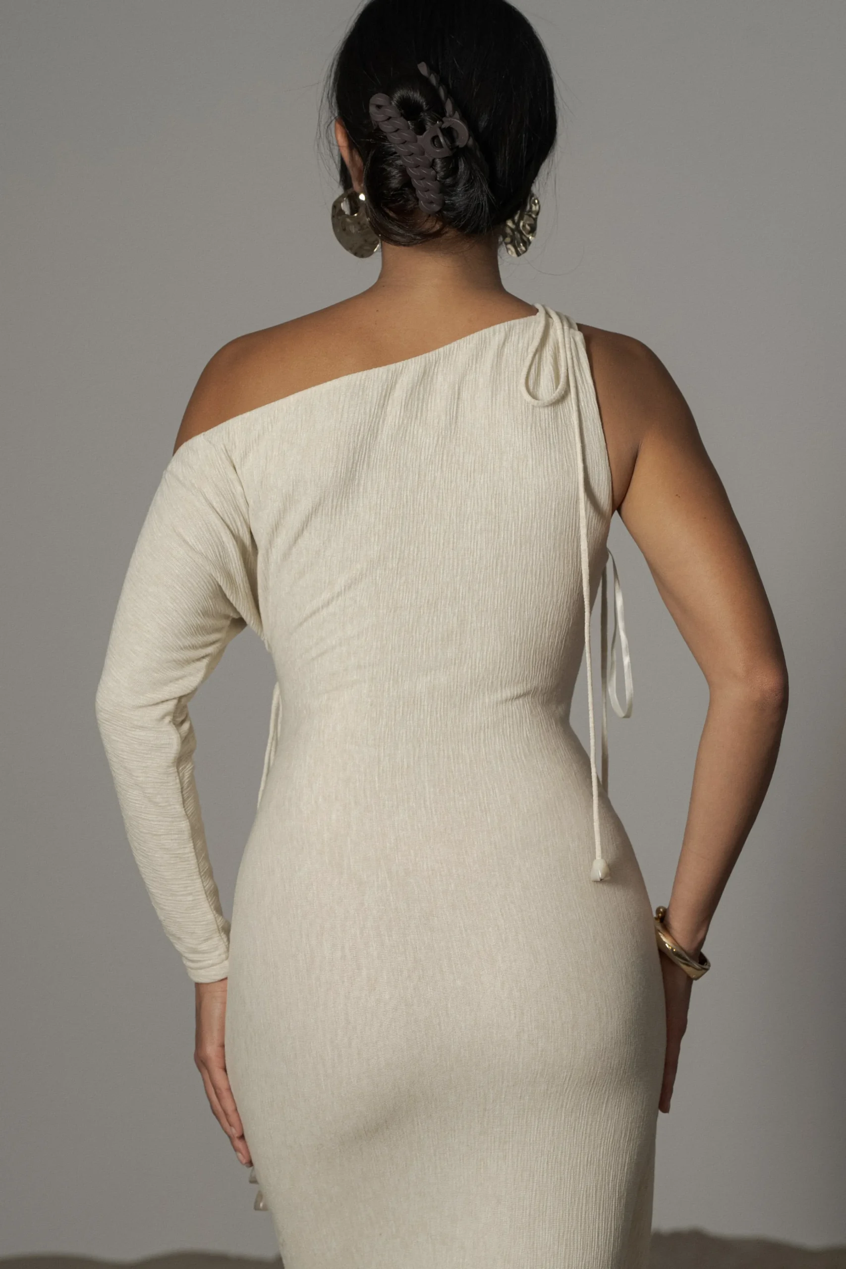 JLUXLABEL Ivory Odelia Crinkled Maxi Dress