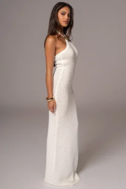 JLUXLABEL Ivory Overseas Halter Maxi Dress
