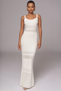 JLUXLABEL Ivory Palm Springs Knit Maxi Dress