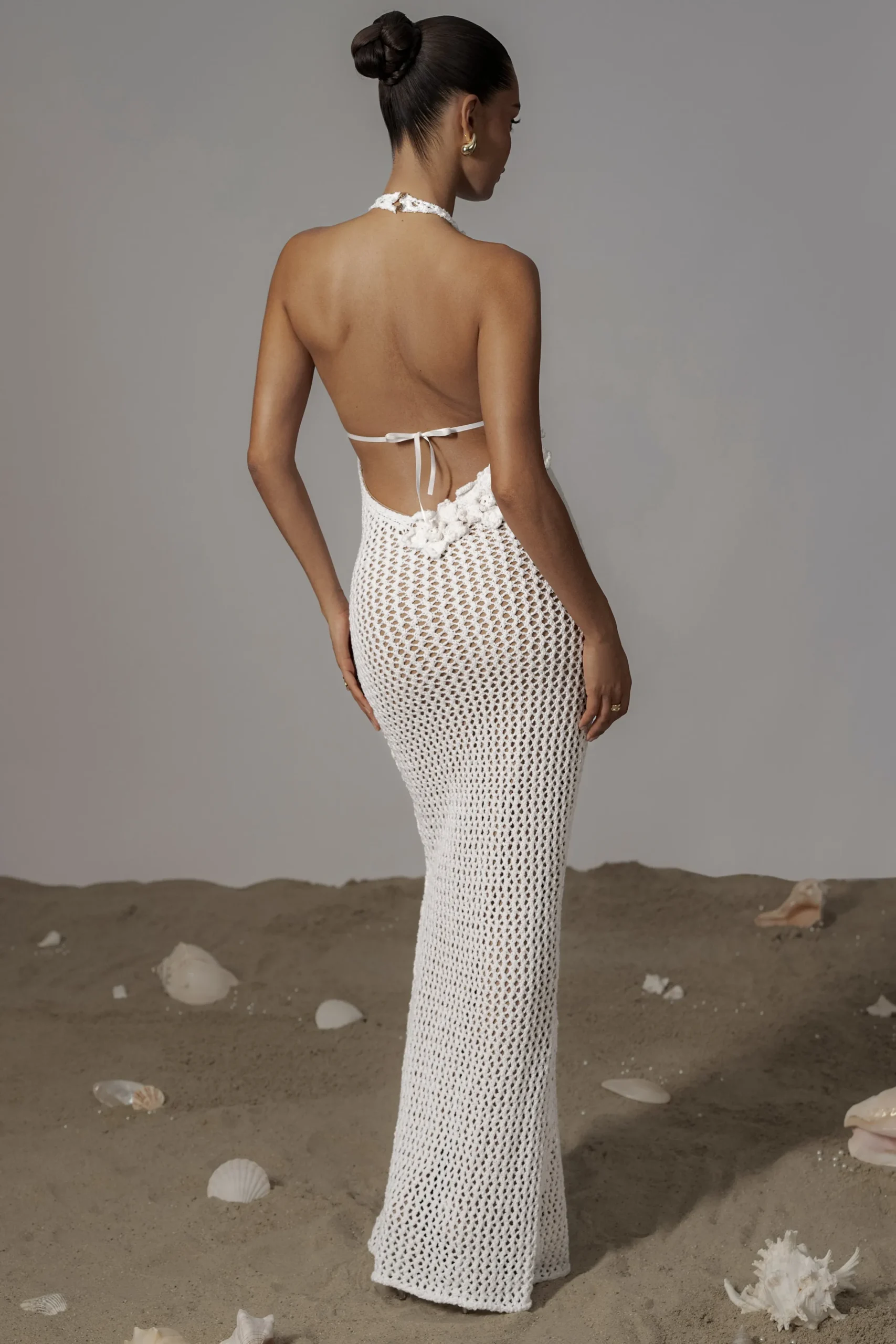 JLUXLABEL Ivory Paradise Crochet Maxi Dress