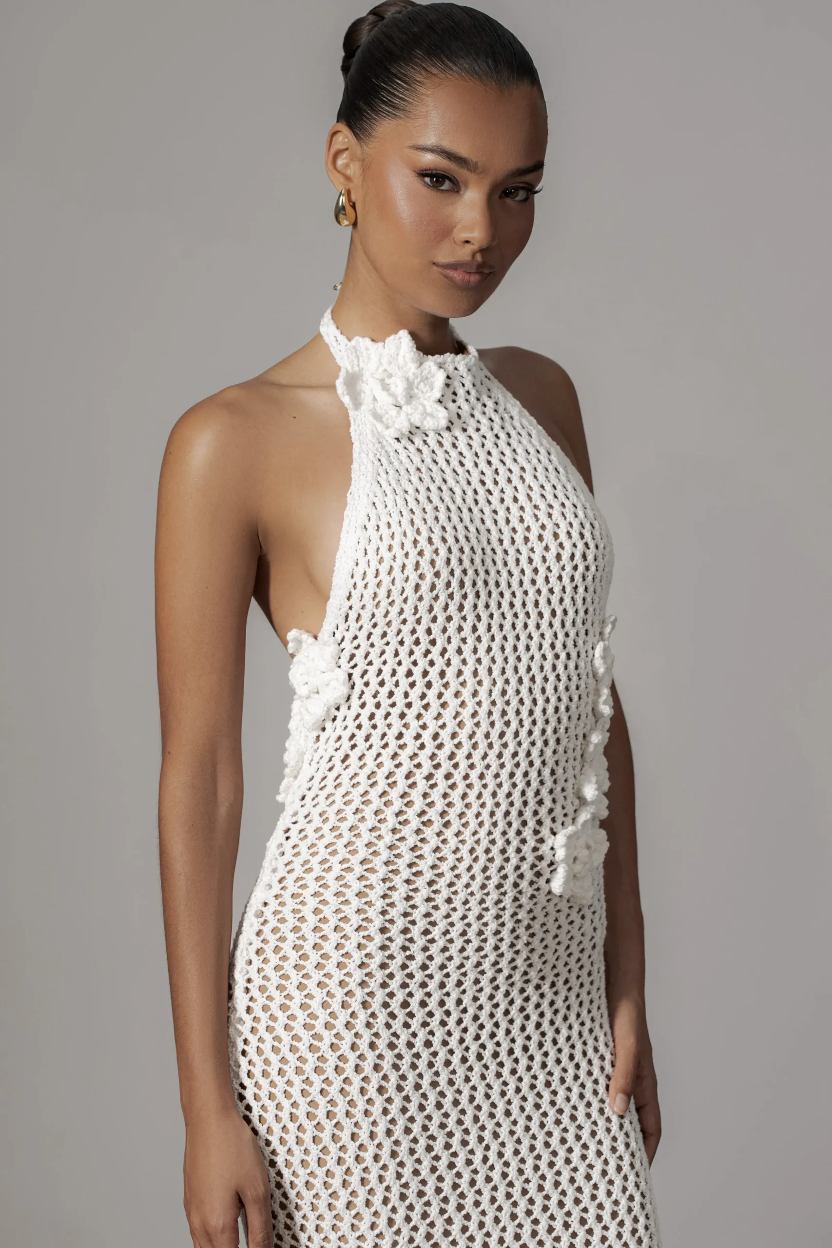 JLUXLABEL Ivory Paradise Crochet Maxi Dress