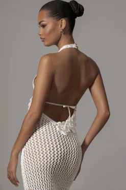 JLUXLABEL Ivory Paradise Crochet Maxi Dress