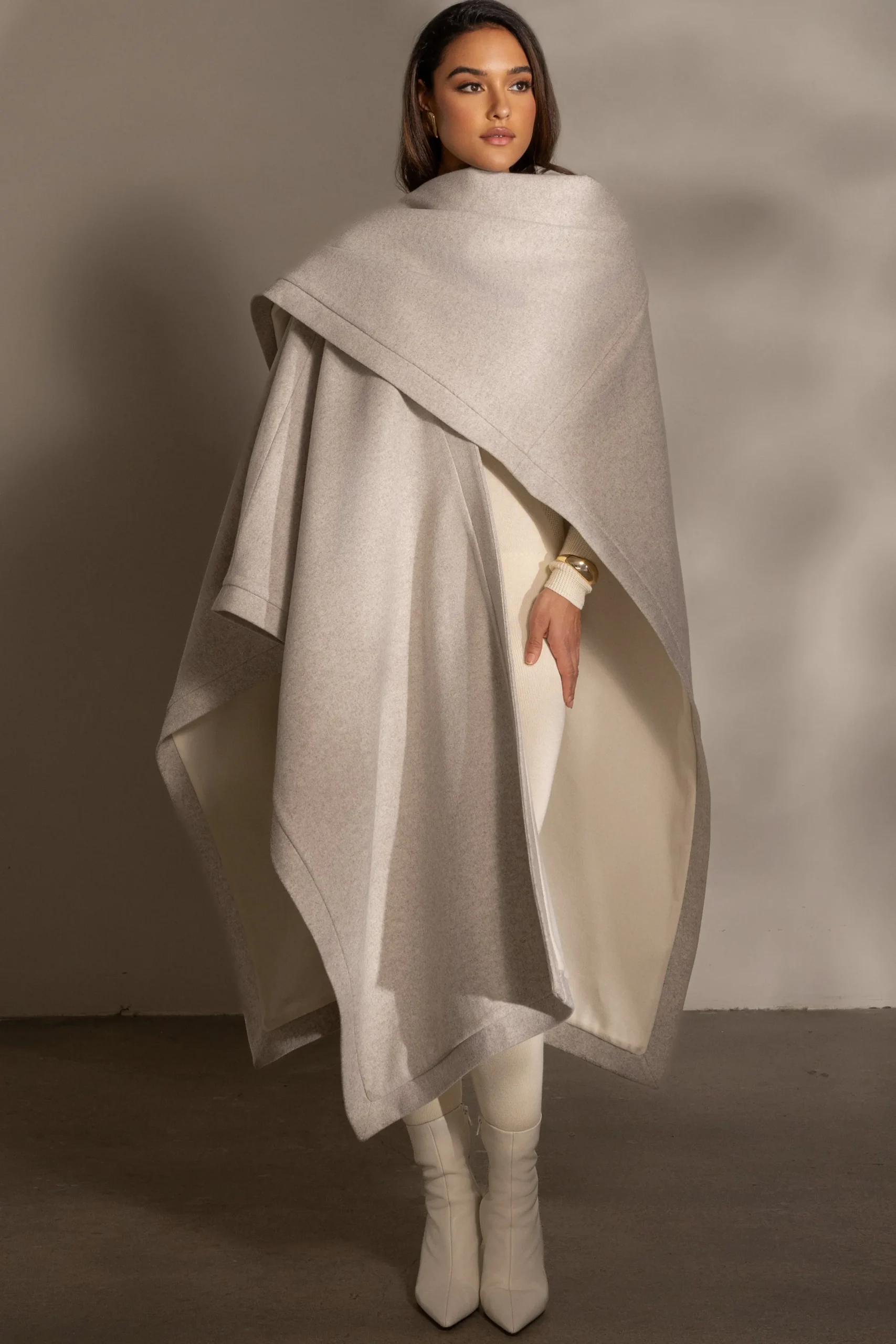 JLUXLABEL Ivory Park City Reversible Shawl