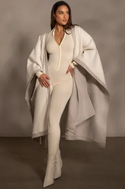 JLUXLABEL Ivory Park City Reversible Shawl