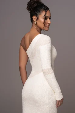 JLUXLABEL Ivory Sandra Knit Midi Dress