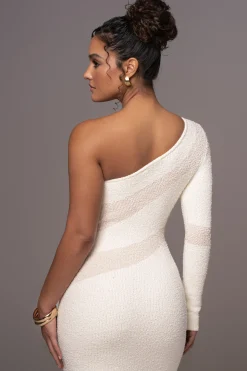 JLUXLABEL Ivory Sandra Knit Midi Dress