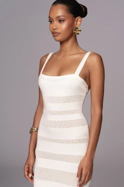 JLUXLABEL Ivory Sandy Shores Knit Midi Dress