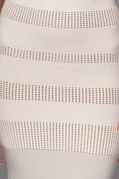 JLUXLABEL Ivory Sandy Shores Knit Midi Dress