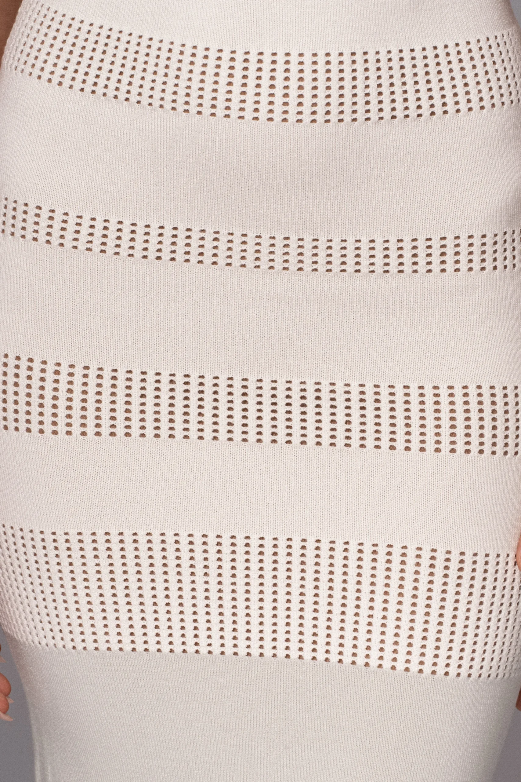 JLUXLABEL Ivory Sandy Shores Knit Midi Dress