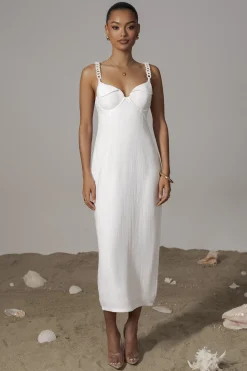 JLUXLABEL Ivory Secret Hideout Linen Dress
