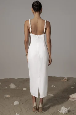 JLUXLABEL Ivory Secret Hideout Linen Dress