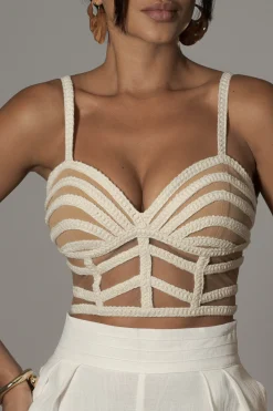 JLUXLABEL Ivory Serenity Bay Top