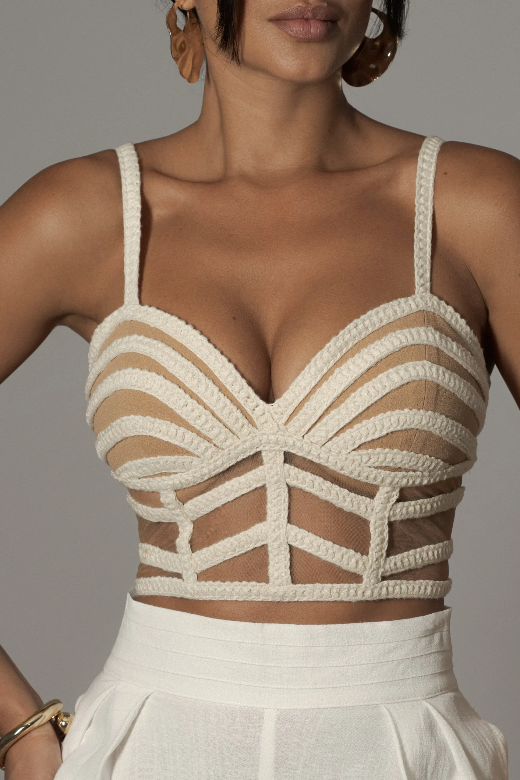JLUXLABEL Ivory Serenity Bay Top