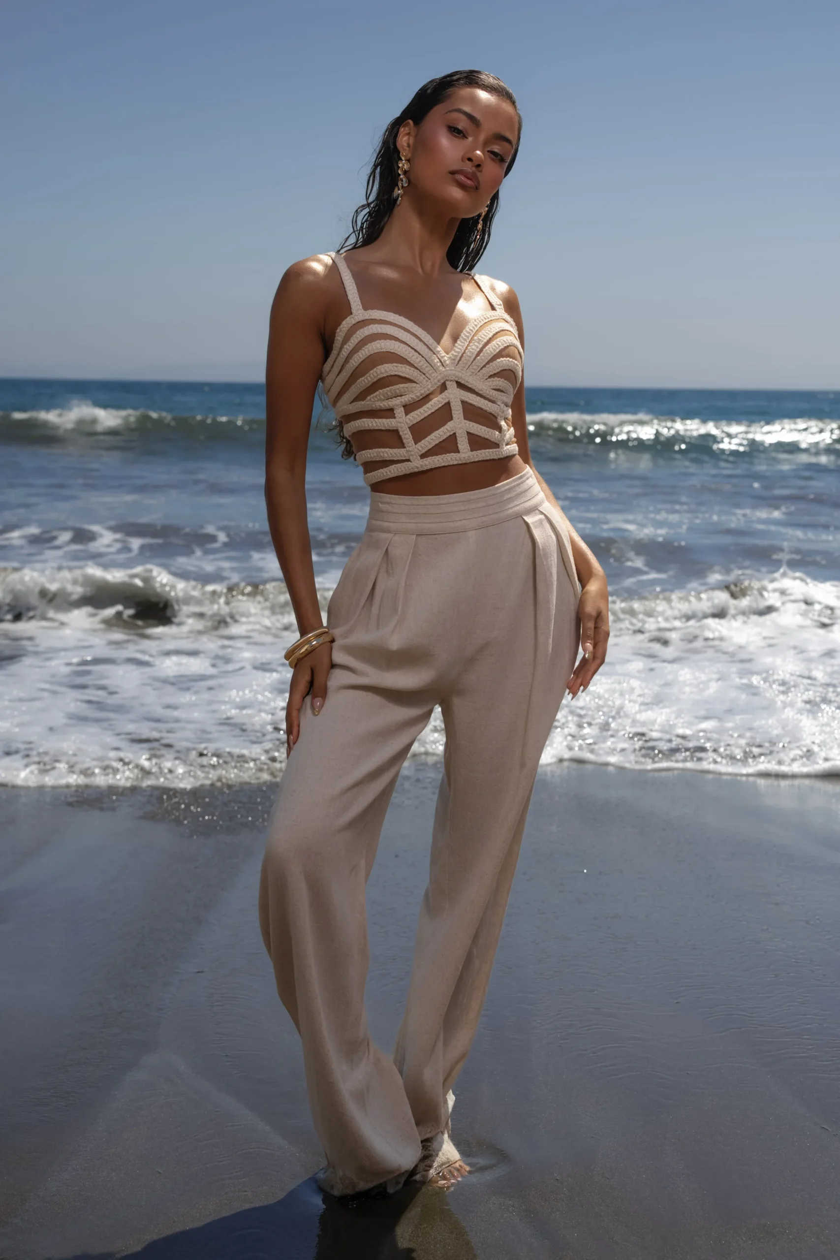 JLUXLABEL Ivory Serenity Bay Top