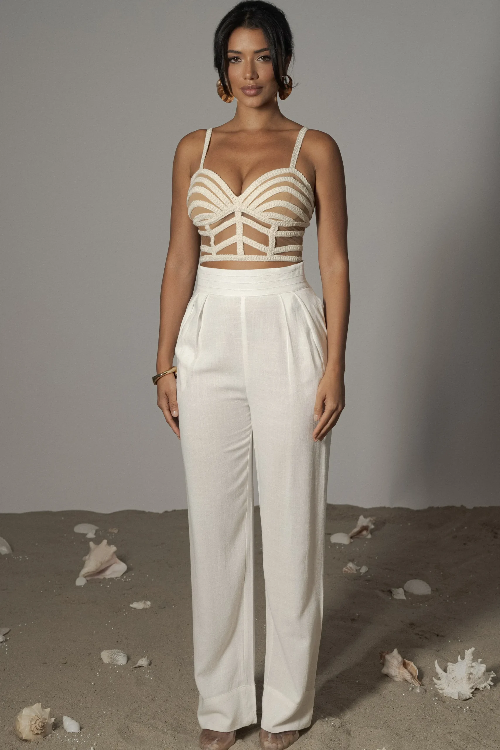 JLUXLABEL Ivory Serenity Bay Top