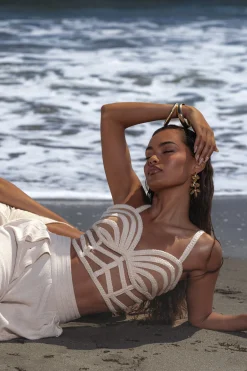JLUXLABEL Ivory Serenity Bay Top