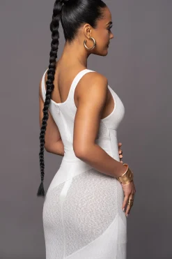JLUXLABEL Ivory Shift Of Feelings Midi Dress
