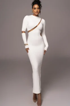 JLUXLABEL Ivory Show Stopper High Neck Dress