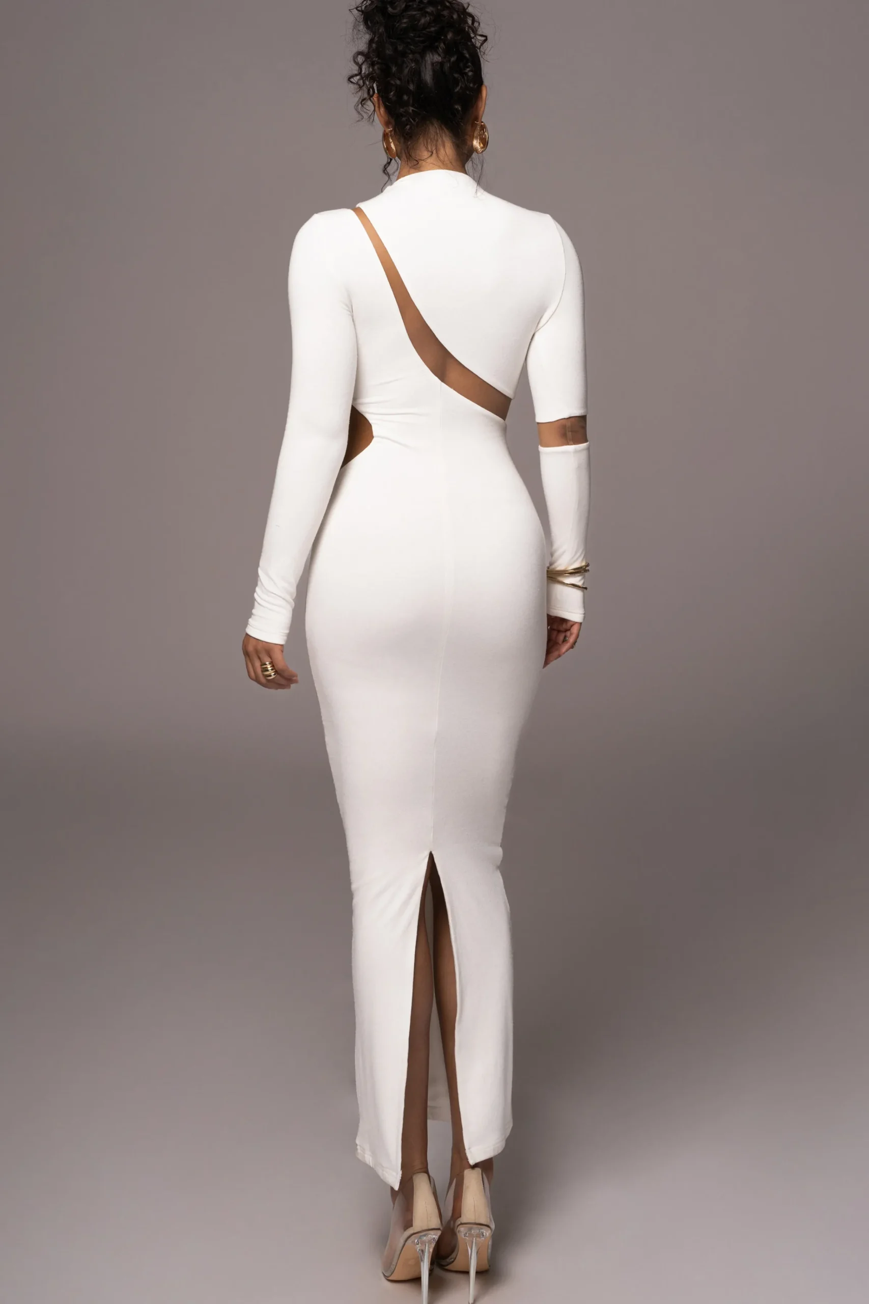 JLUXLABEL Ivory Show Stopper High Neck Dress