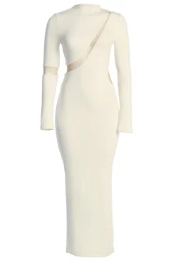 JLUXLABEL Ivory Show Stopper High Neck Dress