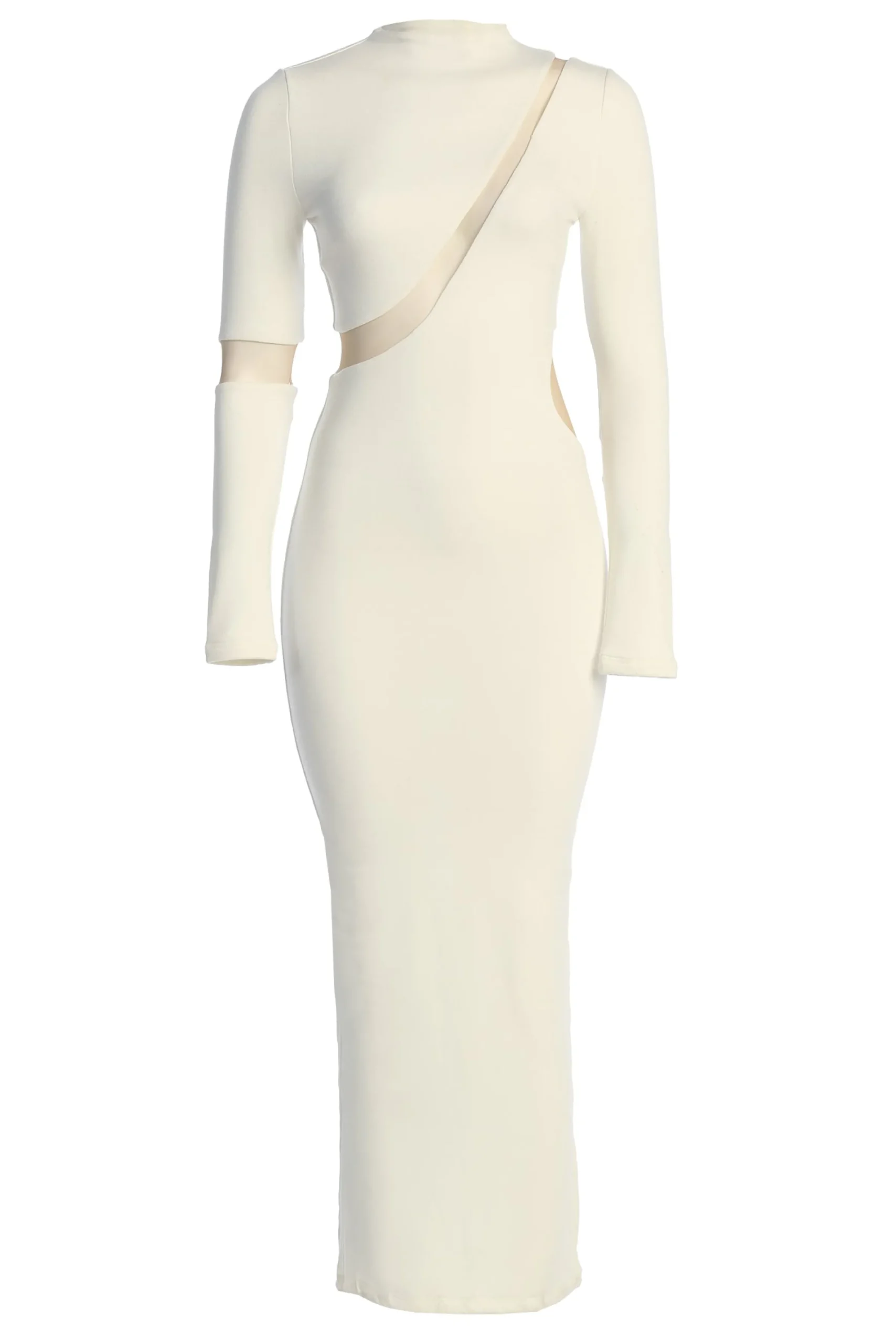 JLUXLABEL Ivory Show Stopper High Neck Dress