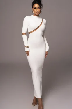 JLUXLABEL Ivory Show Stopper High Neck Dress