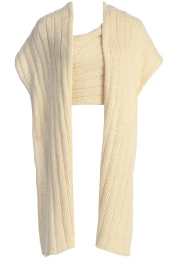JLUXLABEL Ivory Soft Life Cable Knit Sweater Top