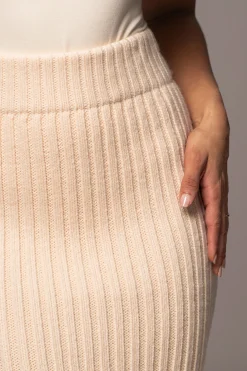 JLUXLABEL Ivory Take Me Home Ribbed Skirt