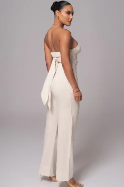 JLUXLABEL Ivory Villa Views Linen Trousers