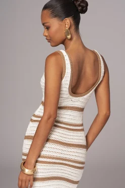 JLUXLABEL Ivory/Beige Destiny Knit Maxi Dress