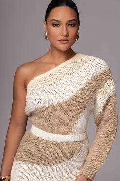 JLUXLABEL Ivory/Beige Hazel Sweater Knit Top