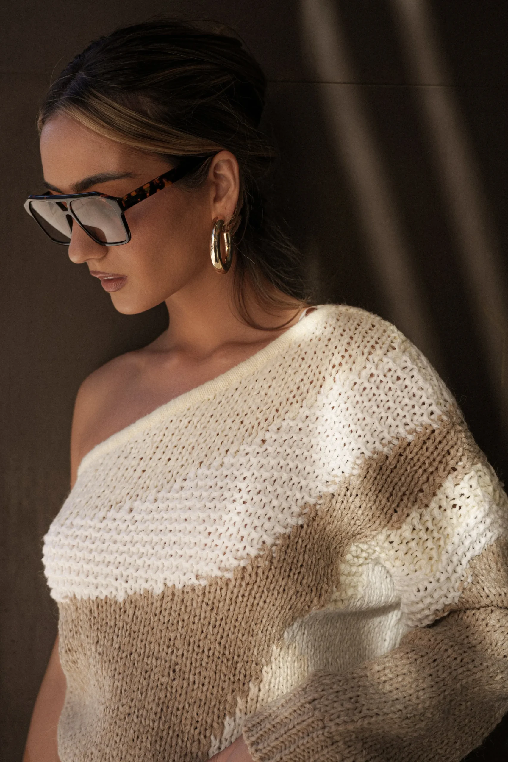 JLUXLABEL Ivory/Beige Hazel Sweater Knit Top