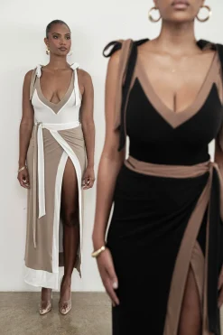JLUXLABEL Ivory/Beige Kamie Reversible Skirt Set