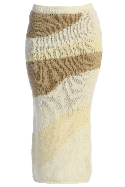 JLUXLABEL Ivory/Beige Monette Printed Knit Skirt